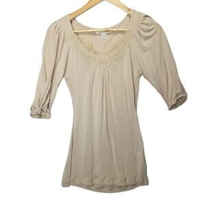 Banana Republic Shirt XS Short Sleeve Beige